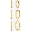 Ben Oni Set Of 3 Huggie Hoops In Gold