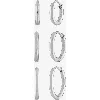 Ben Oni Set Of 3 Huggie Hoops In Silver