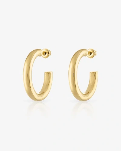 Ben Oni Small Open Hoop Earrings In Gold