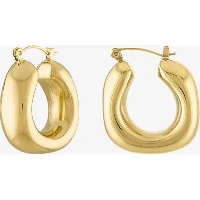Ben Oni Square Tube Hoop Earrings In Gold