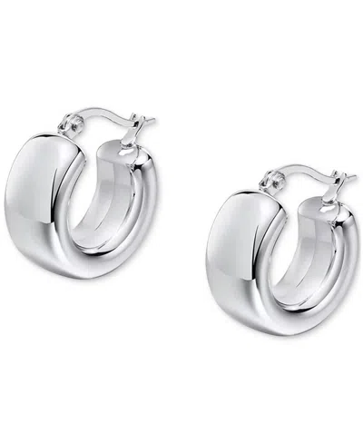 Ben Oni Stainless Steel Metal Extra-small Hoop Earrings, 0.47" In Silver