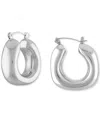Ben Oni Stainless Steel Metal Sculptural Hoop Earrings In Silver