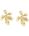 Ben Oni Polished Flower Petal Earrings In Gold