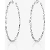 Ben Oni Thin Pave Inside Out. Hoop Earrings In Silver