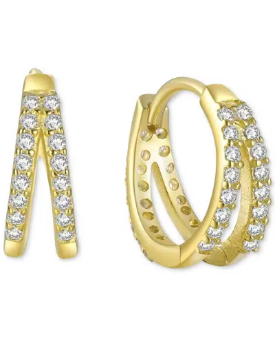 Ben Oni Wren Cubic Zirconia Huggie Hoop Earrings In Gold