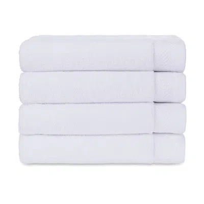 Ben Sherman 4 Piece Solid Ultra-absorbent Plush Cotton Hand Towels In White