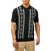 Ben Sherman Argyle Quarter Zip Polo Sweater In Black
