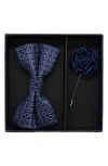 Ben Sherman Bow Tie & Lapel Pin Set In Blue