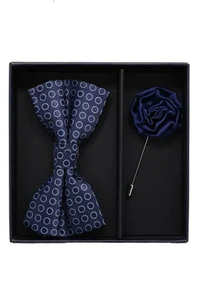 Ben Sherman Bow Tie & Lapel Pin Set In Blue