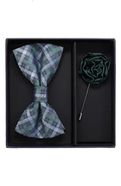 Ben Sherman Bow Tie & Lapel Pin Set In Green