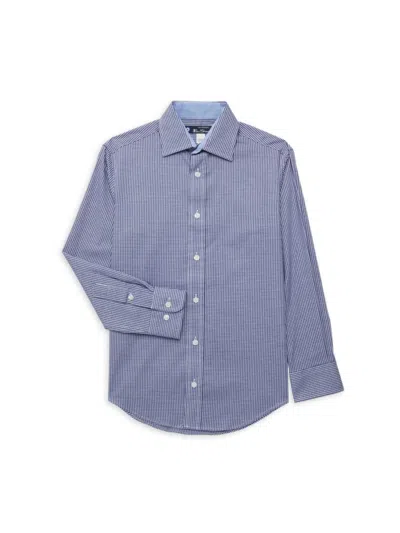 Ben Sherman Kids' Boy's Gingham Dress Shirt In Navy