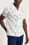 Ben Sherman Brighton To Amalfi Cotton & Linen Camp Shirt In Snow White
