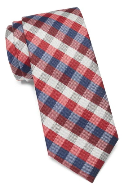 Ben Sherman Check Print Tie In Red