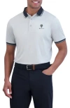 Ben Sherman Checker Rib Air Piquè Golf Polo In Gray