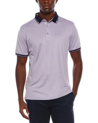 Ben Sherman Checker Rib Air Pique Sports Fit Polo Shirt In Purple