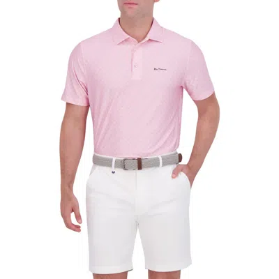 BEN SHERMAN BEN SHERMAN CHECKERED PRINT STRETCH TECH POLO