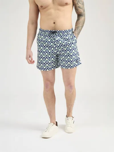 Ben Sherman Circle Geo Swim Shorts In Grass Green In Multi
