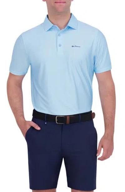Ben Sherman Collage Solid Stretch Tech Polo In Blue