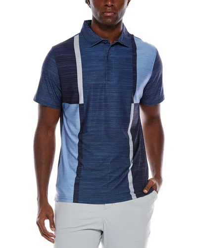 Ben Sherman Color Block Mélange Tech Jersey Sports Fit Polo Shirt In Blue