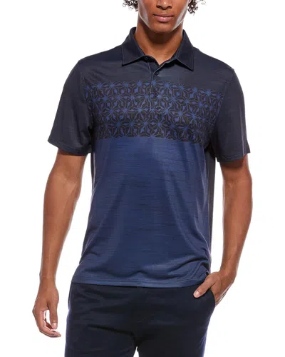 Ben Sherman Colorblock Geo Tech Jersey Sports Fit Polo Shirt In Blue
