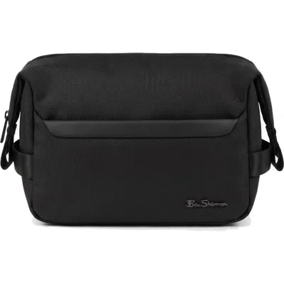 Ben Sherman Compact Travel Toiletry Bag In Black
