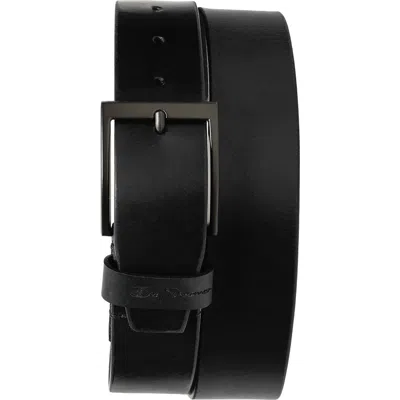 Ben Sherman Crackled Leather Belt In Black