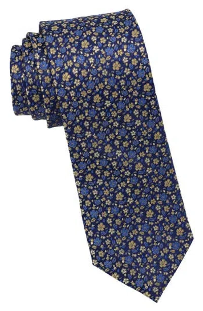 Ben Sherman Ditsy Floral Tie In Blue