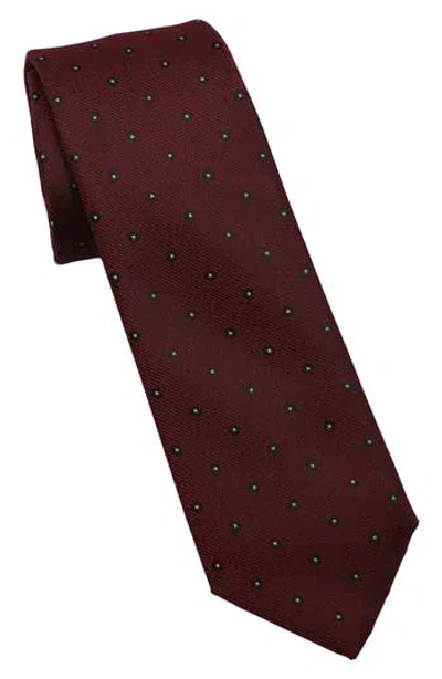 Ben Sherman Dot Print Tie In Burgundy