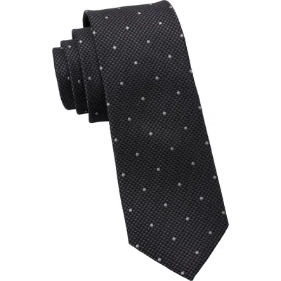 Ben Sherman Dot Tie & Pocket Square Set In Black