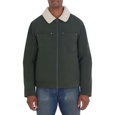 Ben Sherman Faux Shearling Collar Corduroy Jacket In Deep Depths