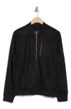 Ben Sherman Faux Suede Bomber Jacket In Black