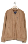 Ben Sherman Faux Suede Bomber Jacket In Khaki