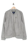Ben Sherman Faux Suede Bomber Jacket In Monument Grey