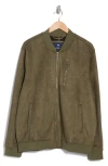 Ben Sherman Faux Suede Bomber Jacket In Olive