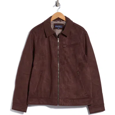 Ben Sherman Faux Suede Jacket In Brown