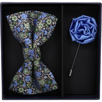 Ben Sherman Floral Bow Tie & Lapel Pin Set In Multi