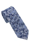 Ben Sherman Floral Jacquard Slim Tie In Blue