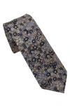 Ben Sherman Floral Jacquard Slim Tie In Brown
