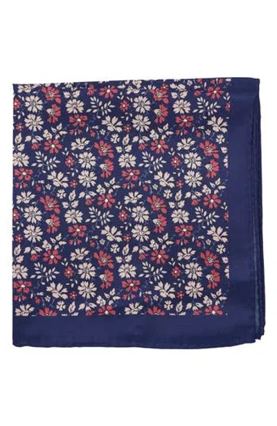 Ben Sherman Floral Pocket Square In Blue