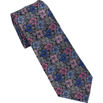 Ben Sherman Floral Pop Art Slim Tie In Blue