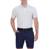 Ben Sherman Geo Dot Print Stretch Tech Polo In Blue