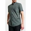 Ben Sherman Geo Print Short Sleeve Organic Cotton Button-down Shirt In Multi