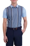 Ben Sherman Geo Vertical Tech Jersey Golf Polo In Blue