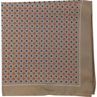 Ben Sherman Geometric Pocket Square In Brown