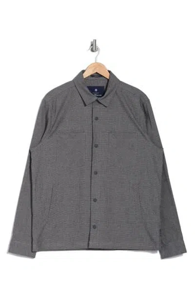Ben Sherman Glen Plaid Shacket In Charcoal