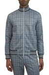 Ben Sherman Men's Glen Plaid Track Jacket In Grey