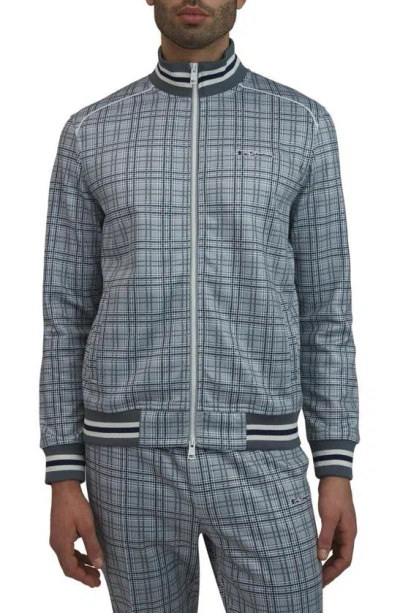 Ben Sherman Glen Plaid Track Jacket In Grey