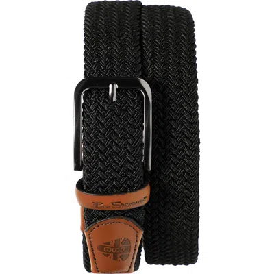 Ben Sherman Golf Braided Leather Belt In Black