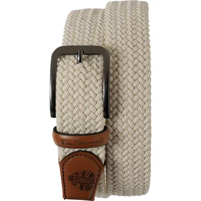 Ben Sherman Golf Braided Leather Belt In Khaki