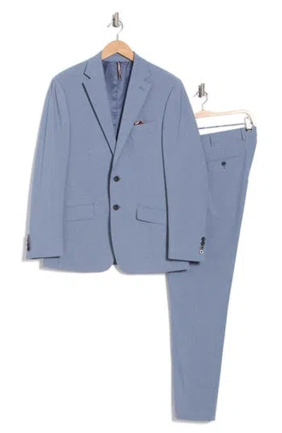 Ben Sherman Grey/purple Crosshatch Notch Lapel Suit